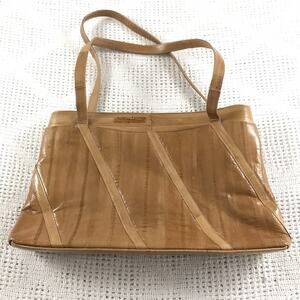 Eel Skin Leather Purse Vintage Leather of the Sea Tan Shoulder Bag 4 Compartment
